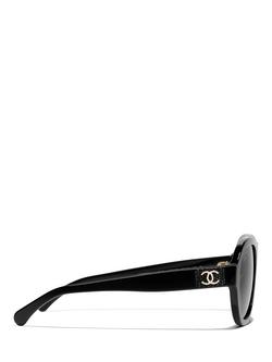 CHANEL Oval Sunglasses CH5467B Black/Grey - view 2, Black/Grey
