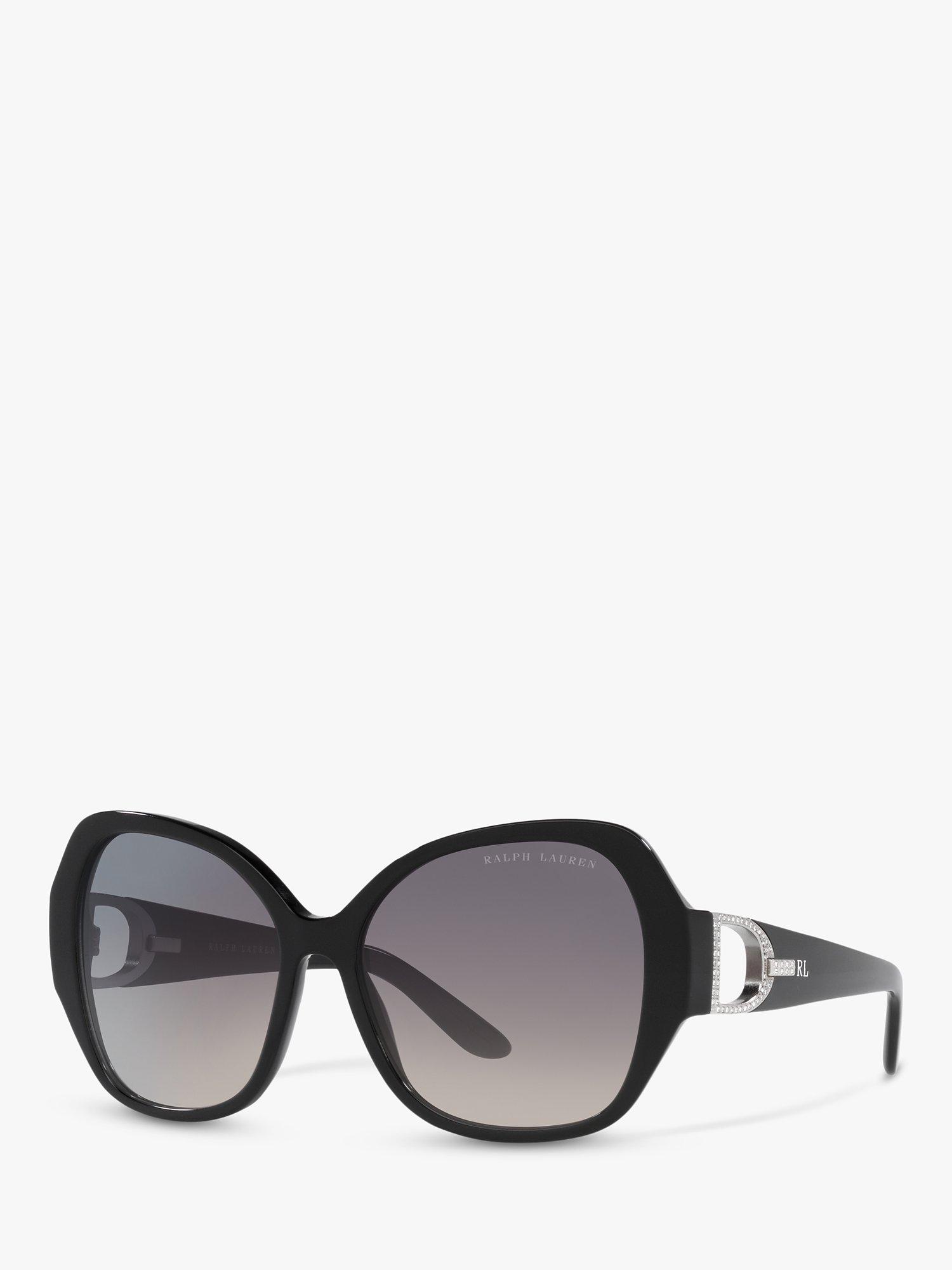 Ralph Lauren RL8202B Women's Butterfly Sunglasses, Black/Grey Gradient