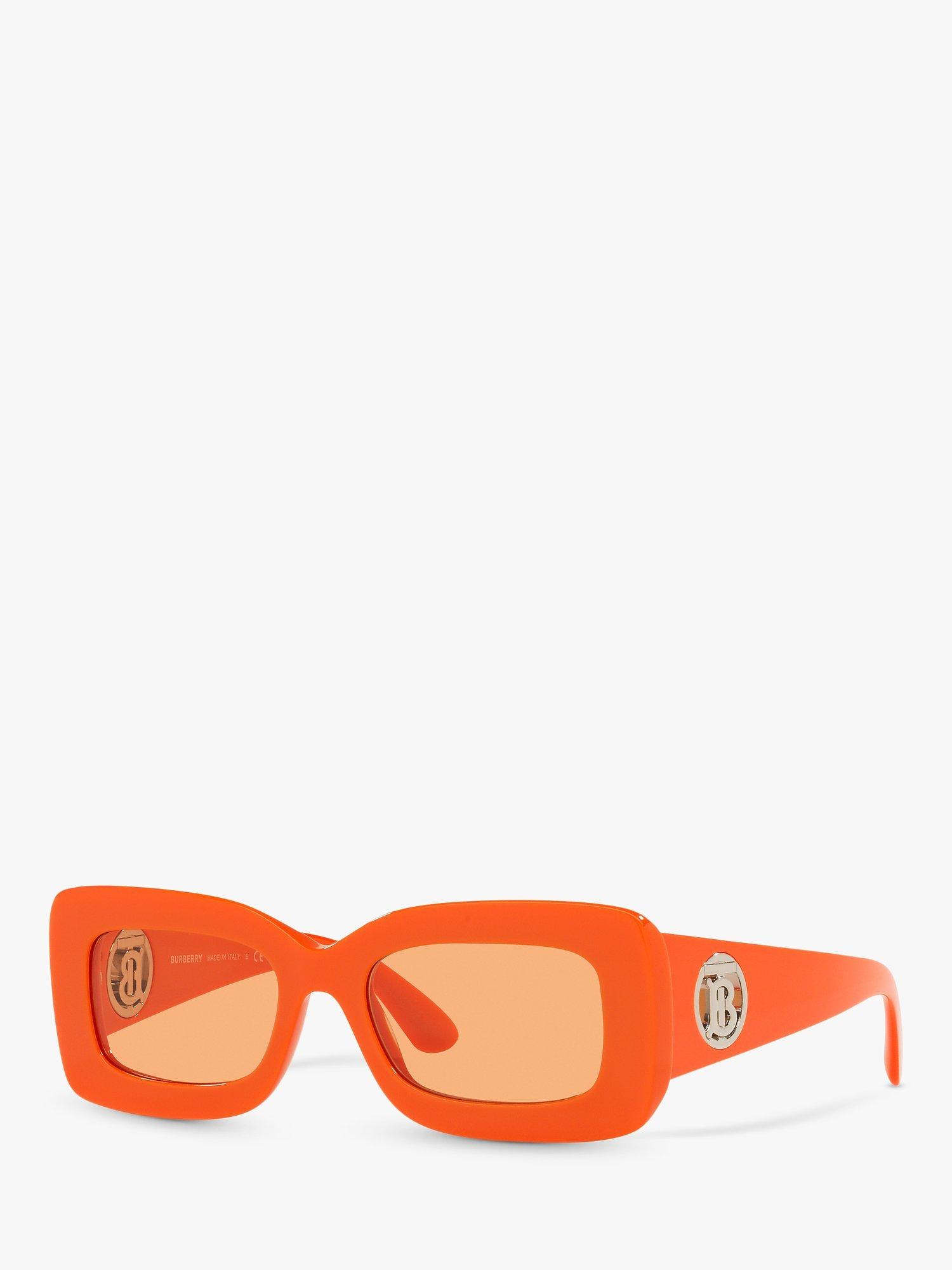 Burberry BE4343 Women's Astrid Chunky Rectangular Sunglasses, Orange