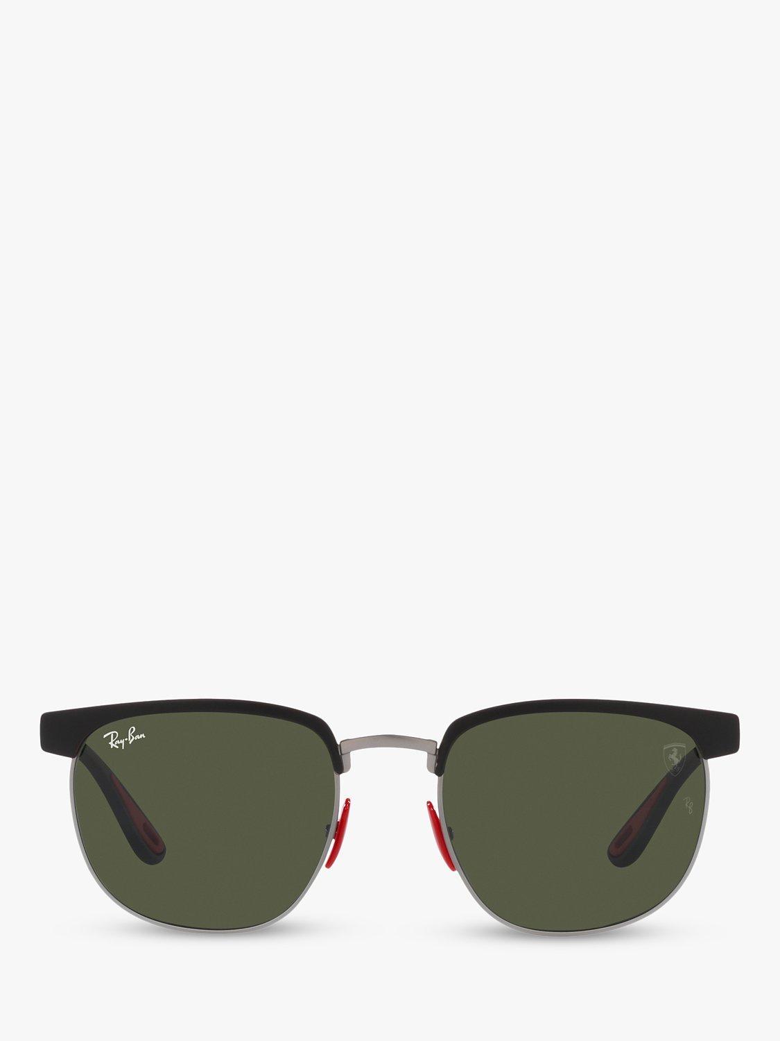 Product image 2 of 4, which shows Ray-Ban RB3698 Scuderia Ferrari Unisex Square Sunglasses, Matte Black On Matte Gunmetal/Green