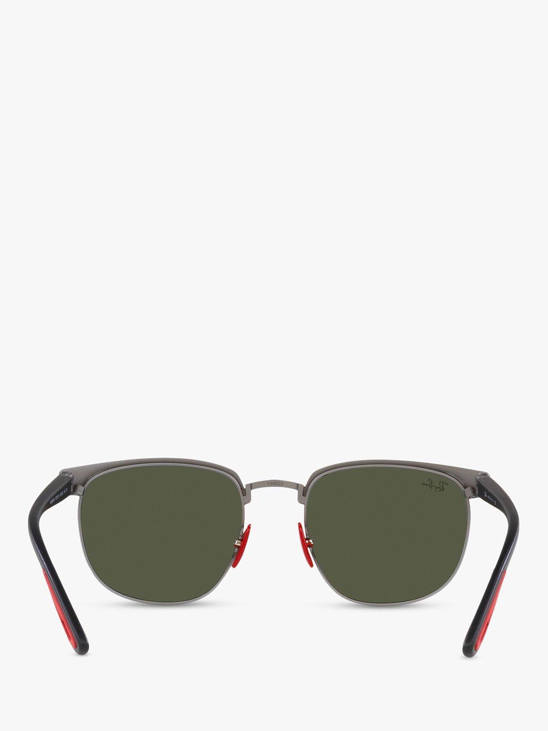 Product image 4 of 4, which shows Ray-Ban RB3698 Scuderia Ferrari Unisex Square Sunglasses, Matte Black On Matte Gunmetal/Green