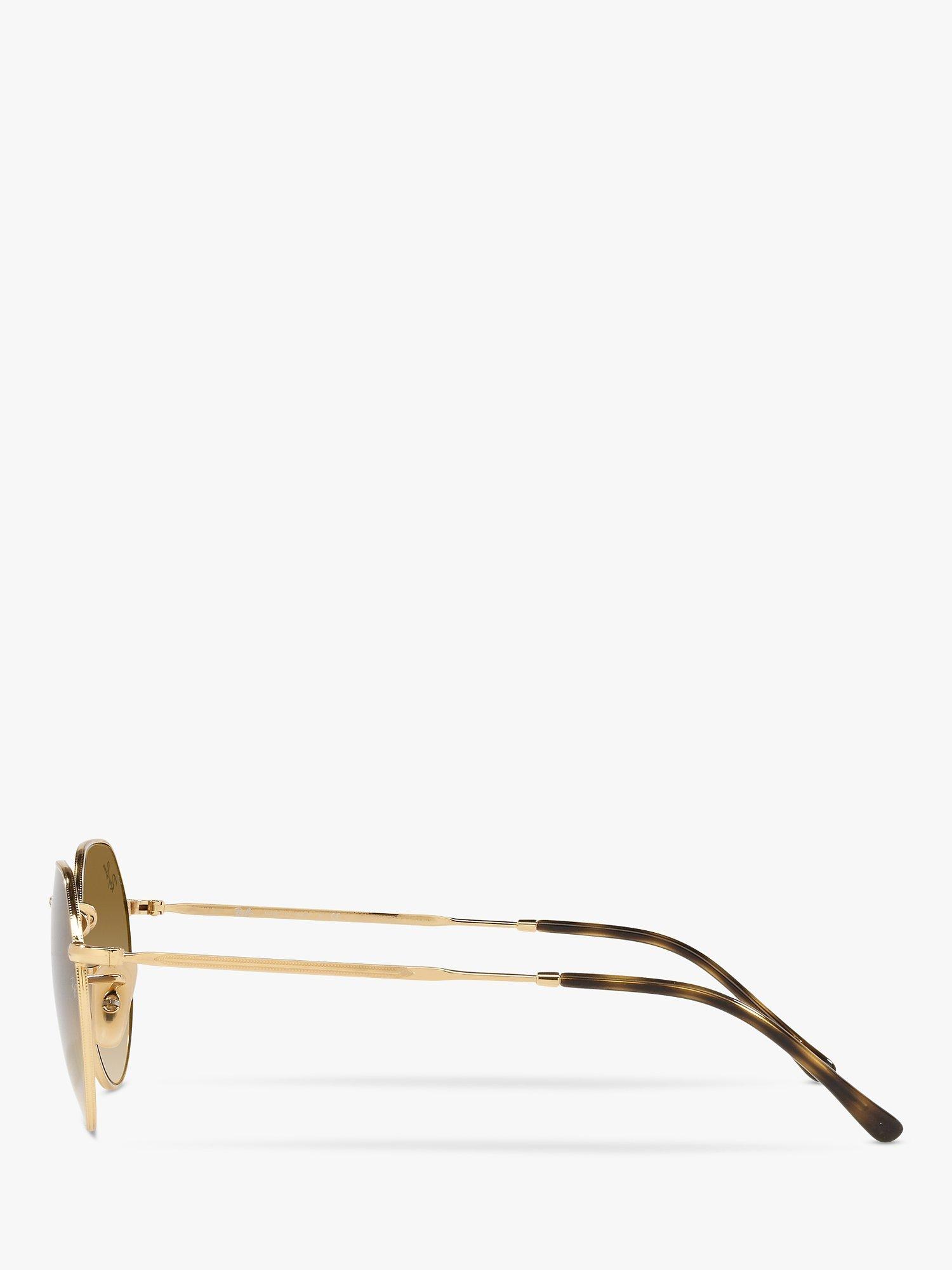 Ray-Ban RB3565 Jack Unisex Metal Hexagonal Sunglasses, Gold/Brown Gradient