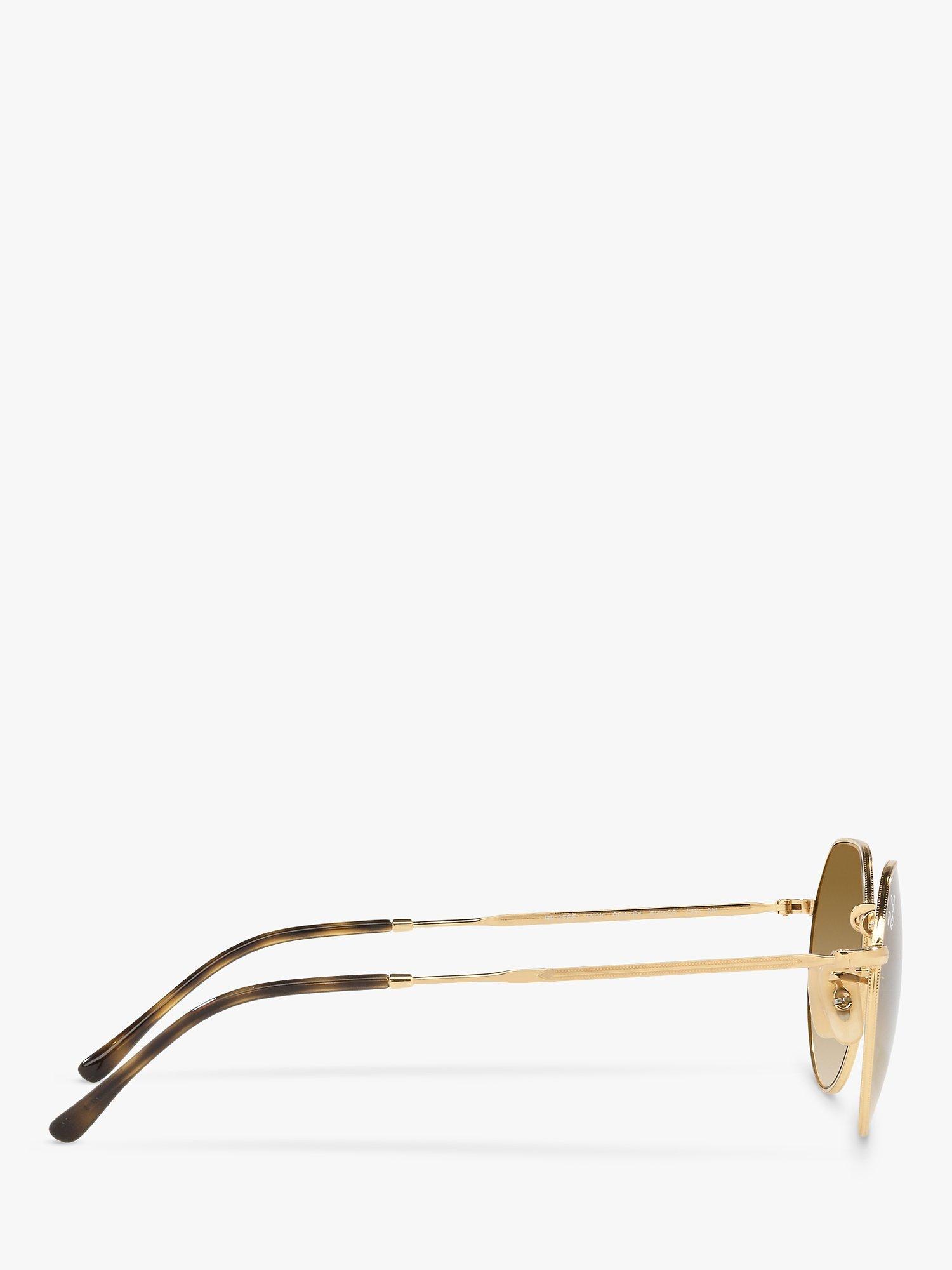 Product image 10 of 11, which shows Ray-Ban RB3565 Jack Unisex Metal Hexagonal Sunglasses, Gold/Brown Gradient