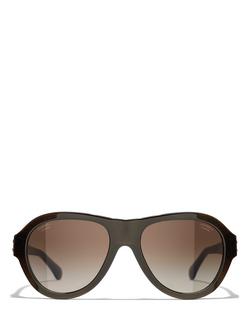 CHANEL Oval Sunglasses CH5467B Iridescent Brown/Brown Gradient, Iridescent Brown/Brown Gradient