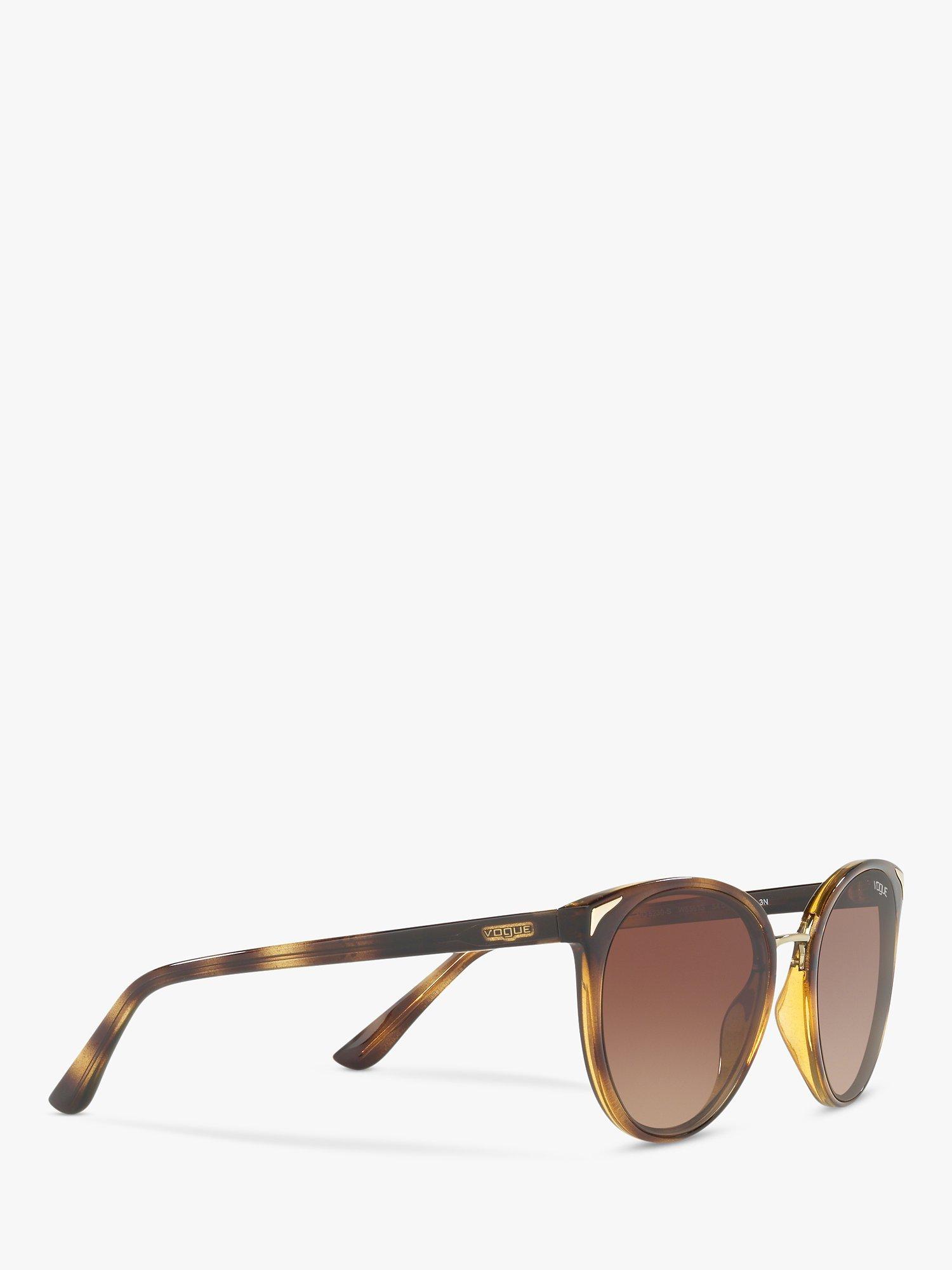 Product image 11 of 11, which shows Vogue VO5230S Women's Butterfly Sunglasses, Havana/Brown Gradient