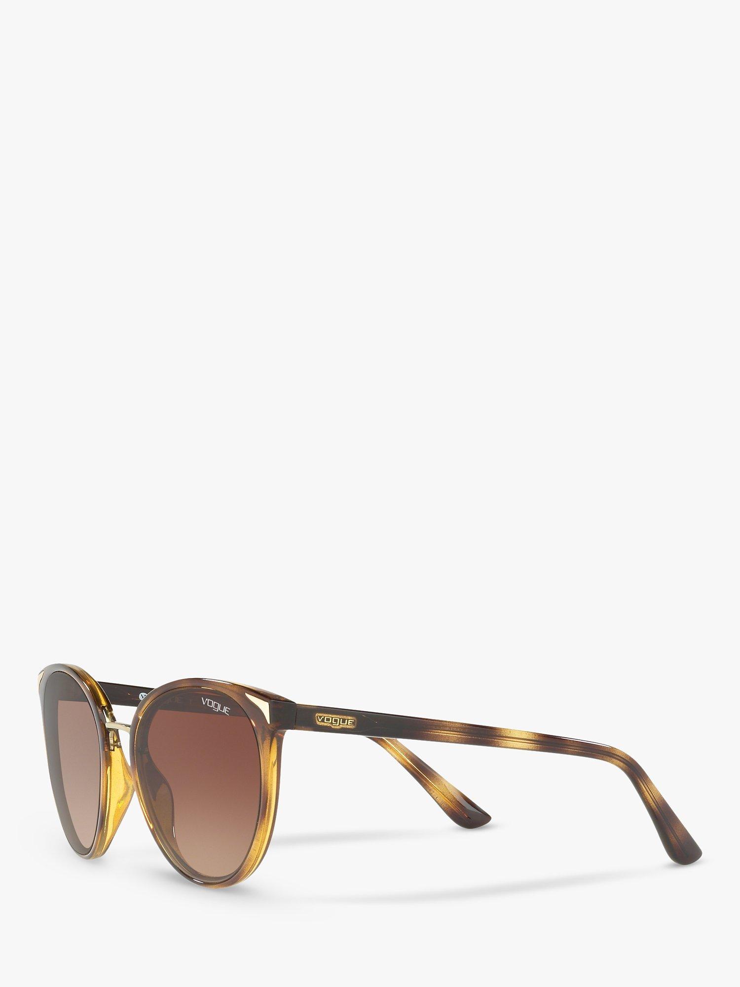 Product image 2 of 11, which shows Vogue VO5230S Women's Butterfly Sunglasses, Havana/Brown Gradient