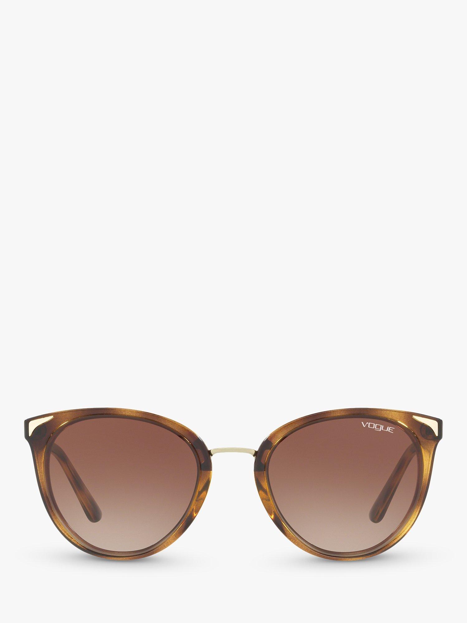 Product image 3 of 11, which shows Vogue VO5230S Women's Butterfly Sunglasses, Havana/Brown Gradient
