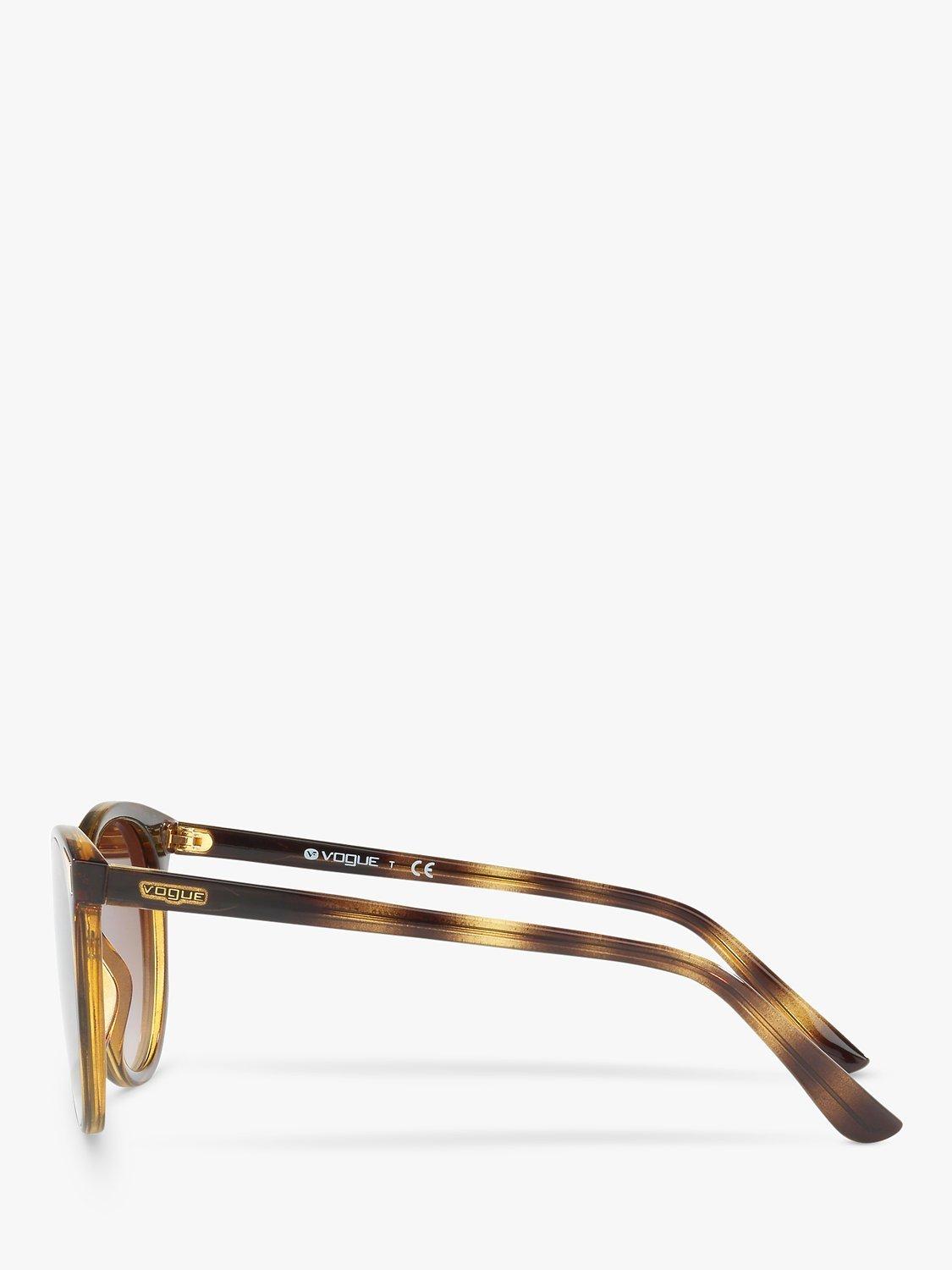 Product image 4 of 11, which shows Vogue VO5230S Women's Butterfly Sunglasses, Havana/Brown Gradient