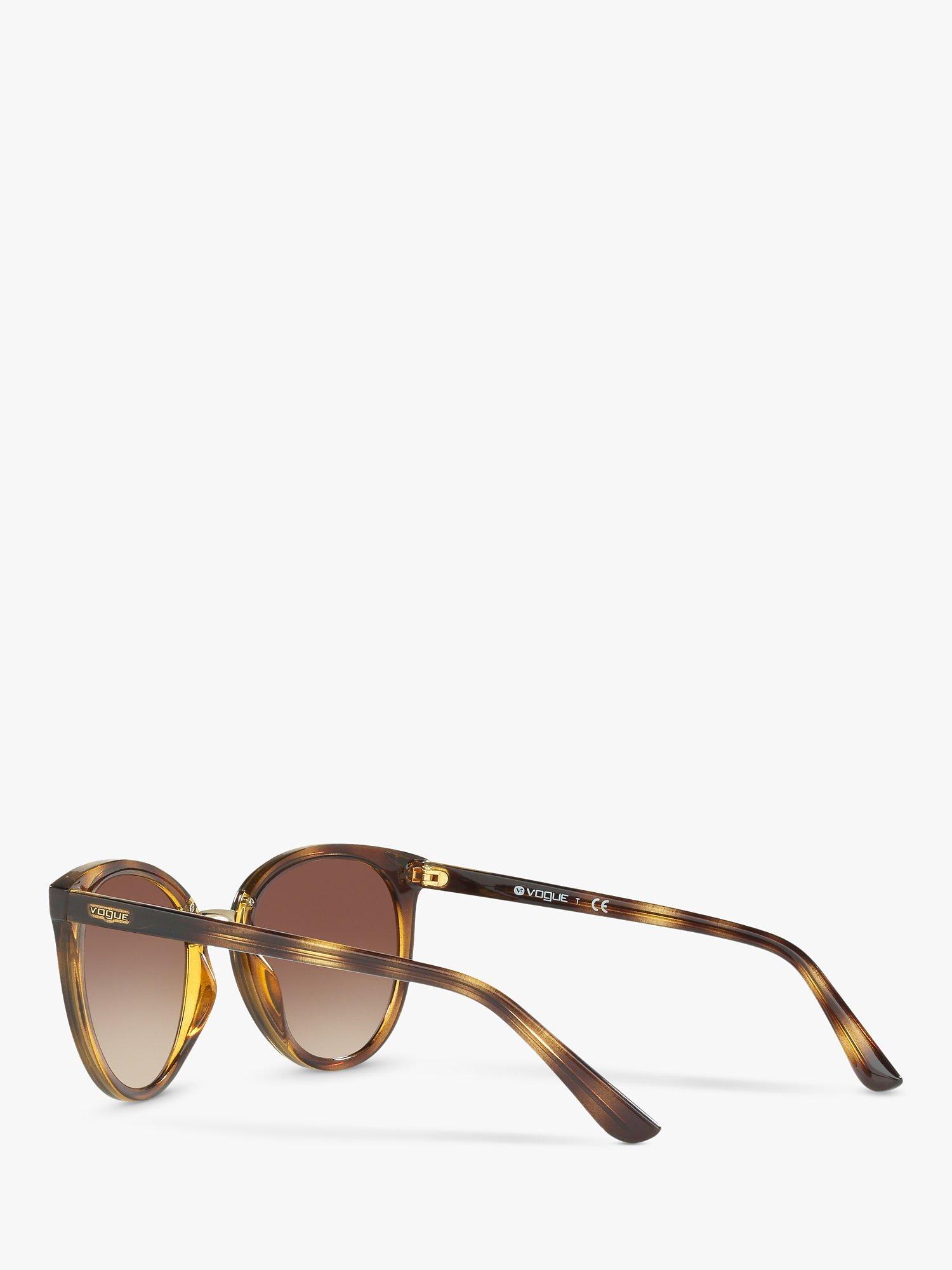 Product image 5 of 11, which shows Vogue VO5230S Women's Butterfly Sunglasses, Havana/Brown Gradient