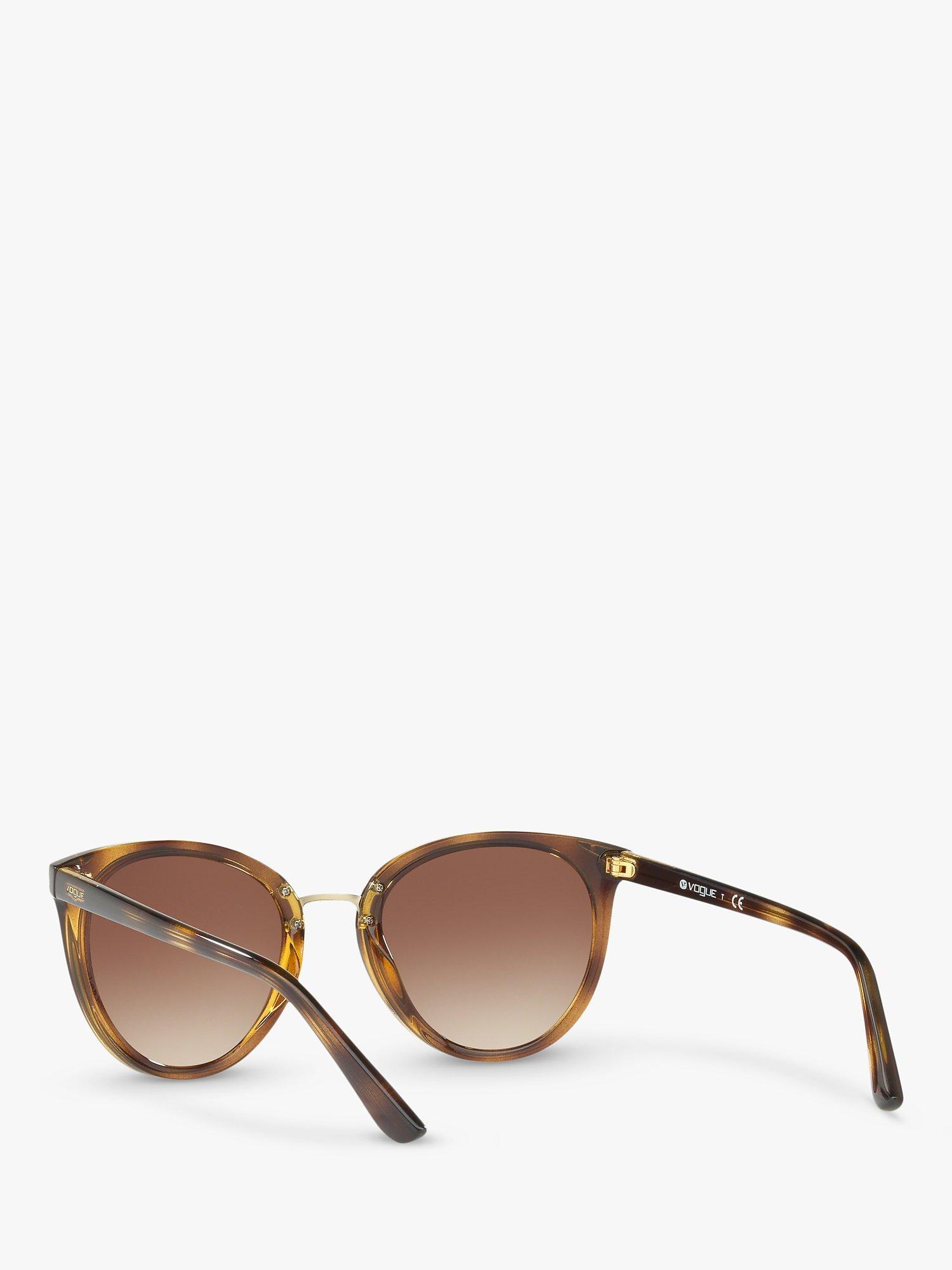 Product image 6 of 11, which shows Vogue VO5230S Women's Butterfly Sunglasses, Havana/Brown Gradient