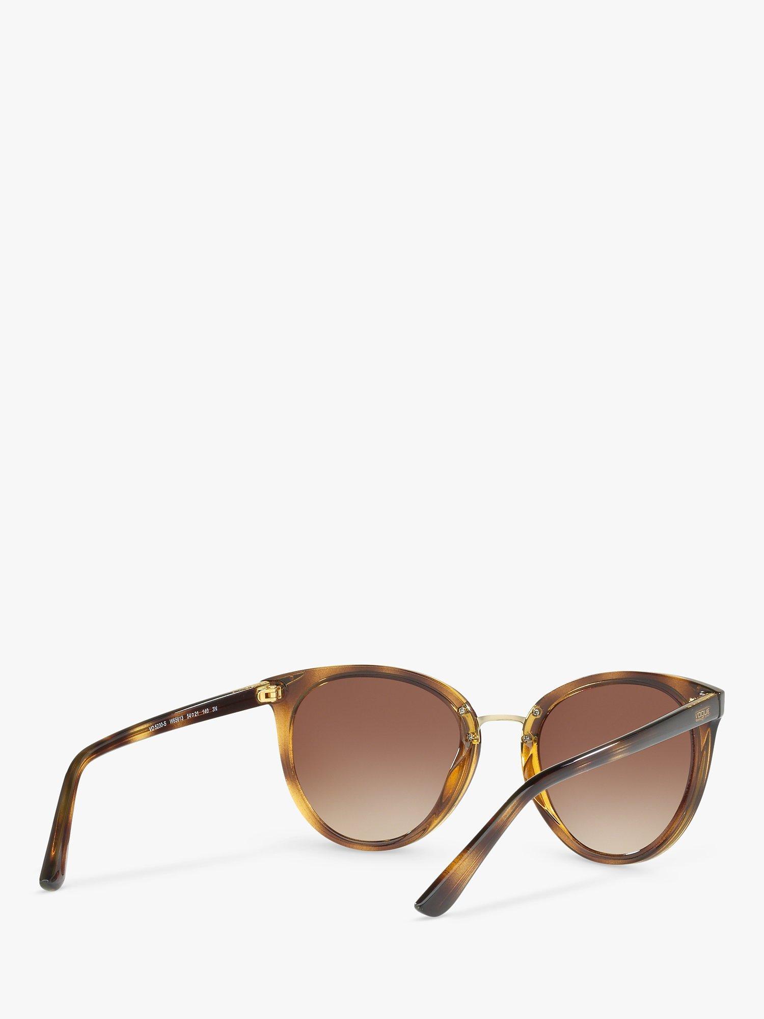 Product image 8 of 11, which shows Vogue VO5230S Women's Butterfly Sunglasses, Havana/Brown Gradient