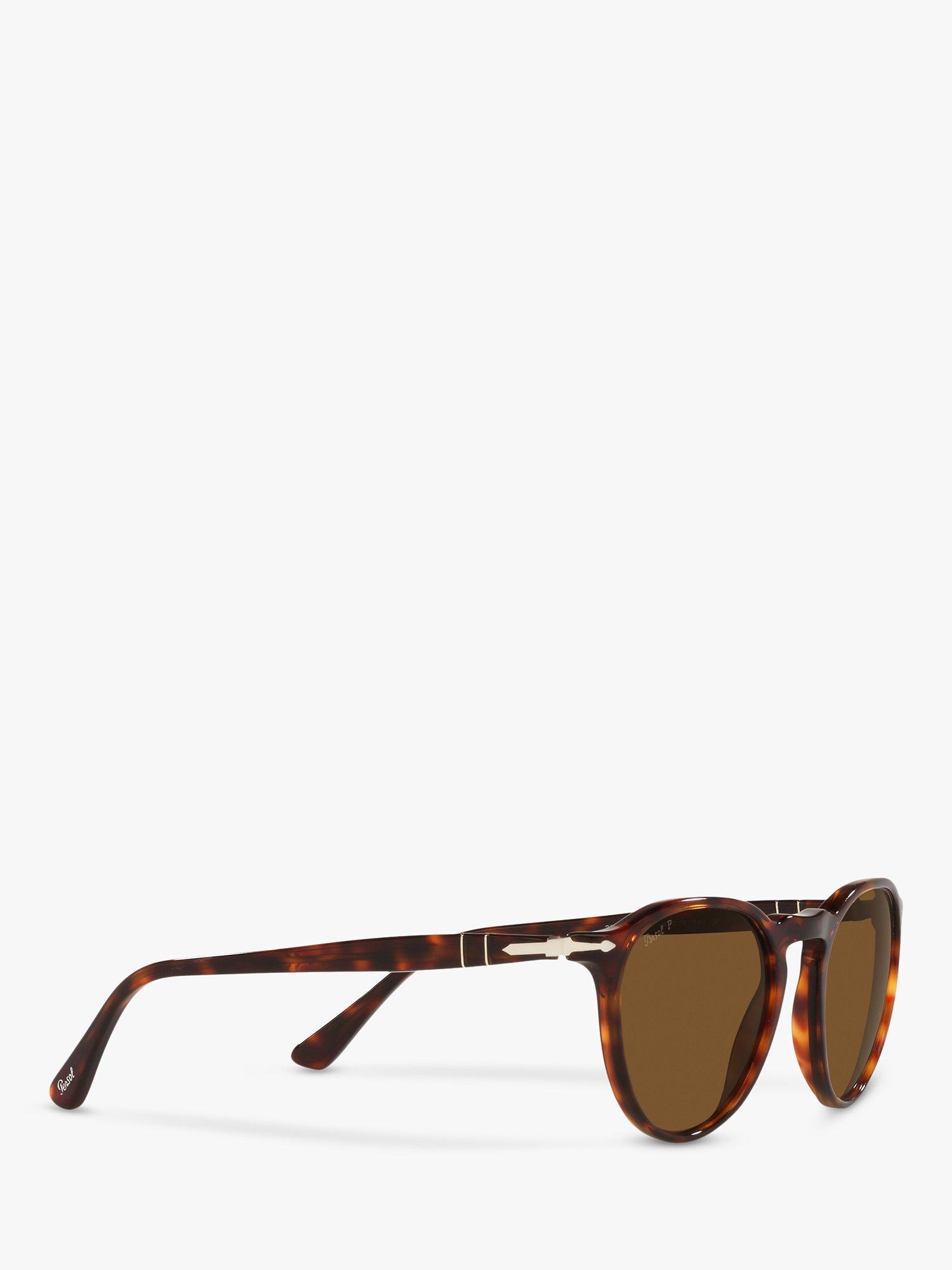 Product image 11 of 11, which shows Persol PO3286S Unisex Polarised Oval Sunglasses, Tortoise/Brown