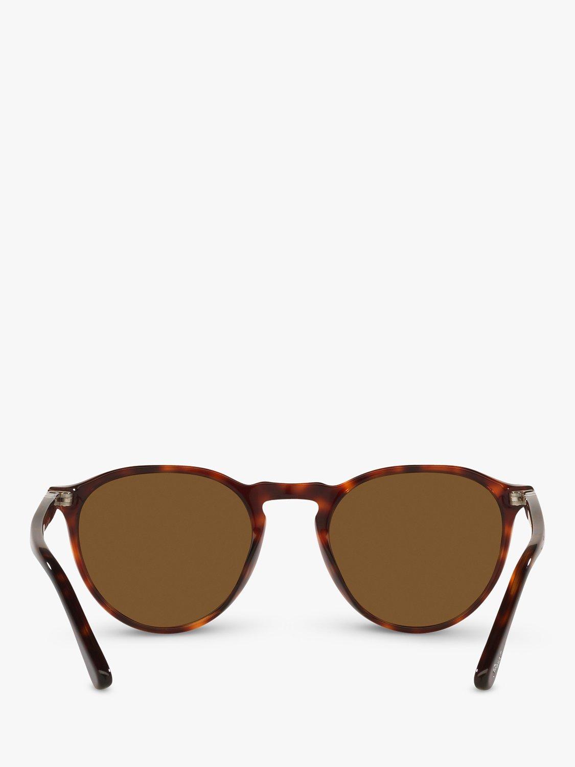 Product image 7 of 11, which shows Persol PO3286S Unisex Polarised Oval Sunglasses, Tortoise/Brown