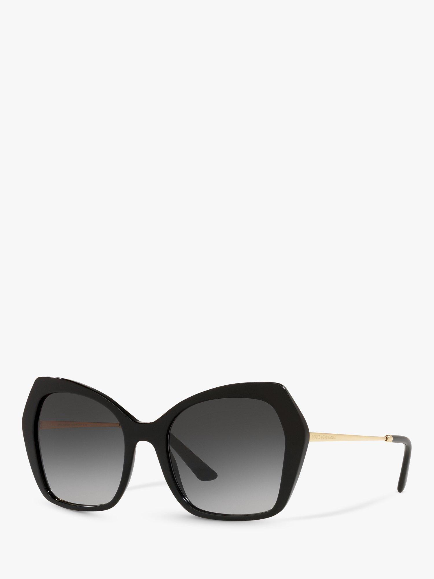 Product image 1 of 6, which shows Dolce & Gabbana DG4399 Women's Butterfly Sunglasses, Black/Grey Gradient