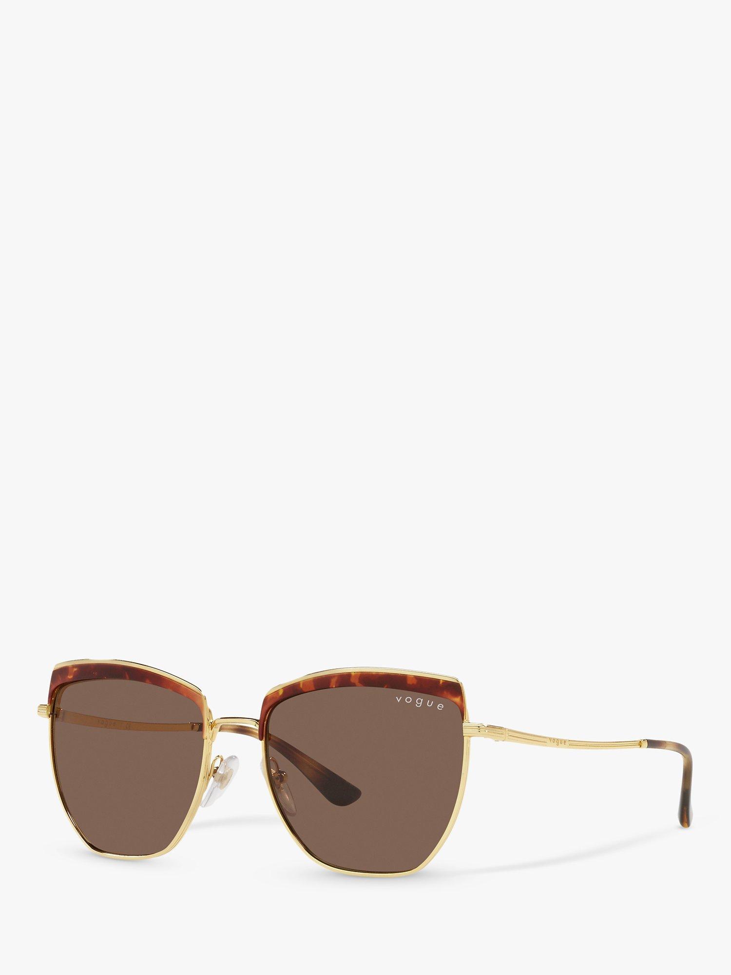 Vogue VO4234S Women's Irregular Sunglasses, Gold/Brown