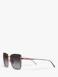 BVLGARI BV6176 Women's Square Sunglasses, Pink Gold/Black