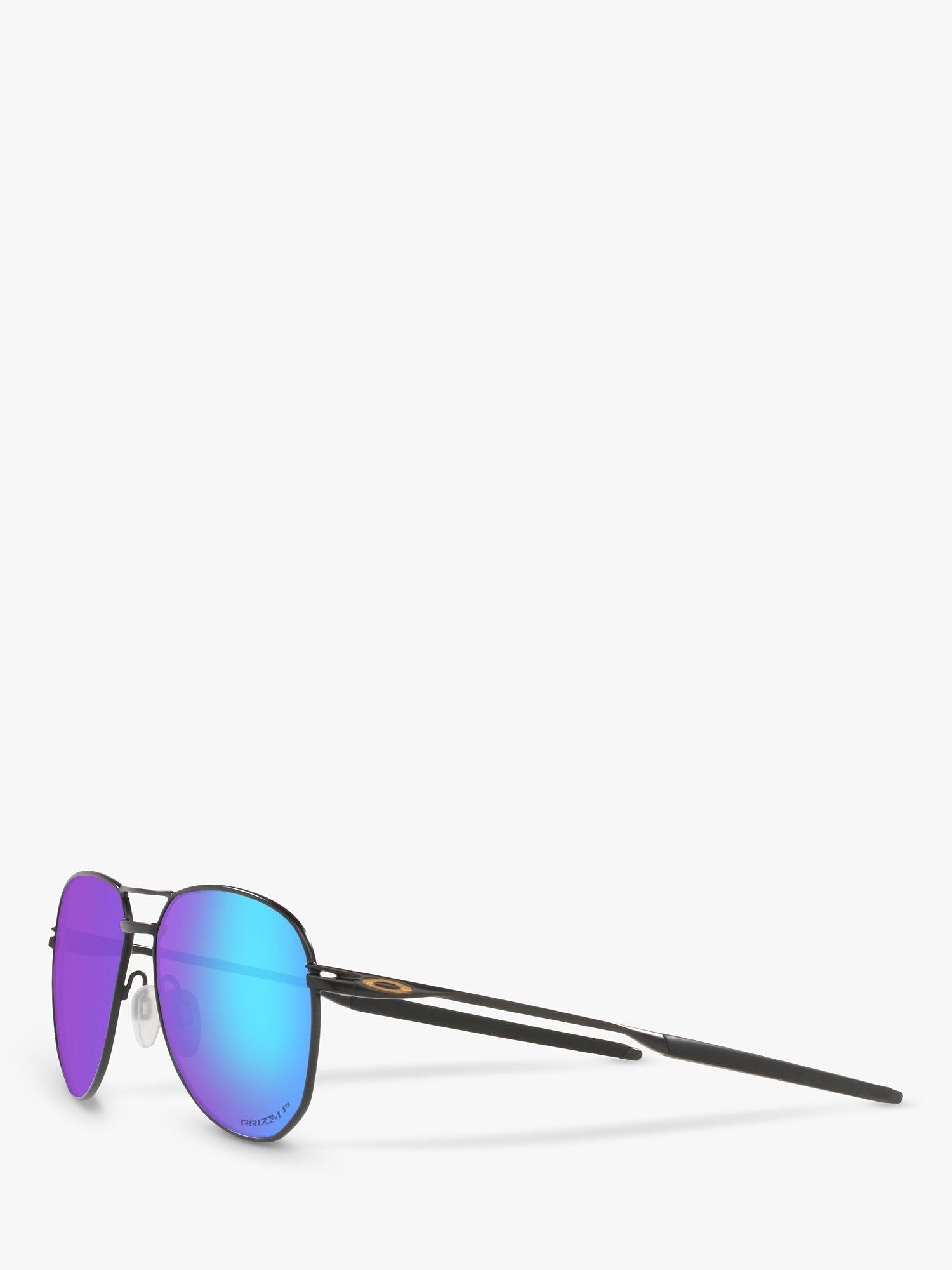 Oakley OO4147 Men s Contrail Prizm Polarised Aviator Sunglasses Satin Black Mirror Blue