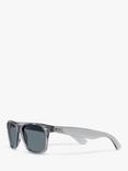 Ray-Ban RB2132 Unisex New Wayfarer Polarised Sunglasses, Transparent Grey/Blue