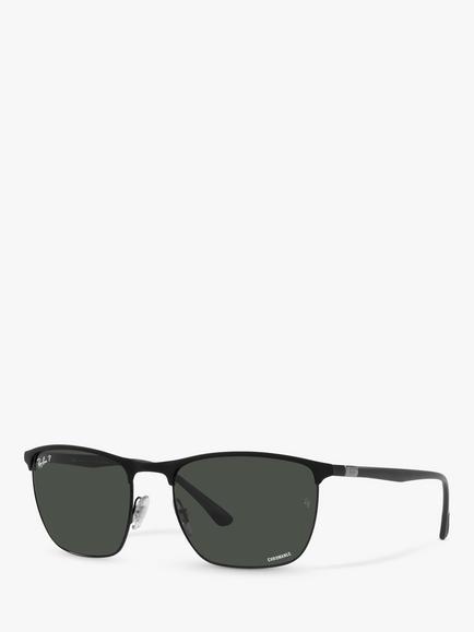 Ray-Ban RB3594 Unisex Polarised Sunglasses, Matte Black On Black, Matte Black On Black