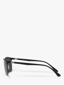 Ray-Ban RB3594 Unisex Polarised Sunglasses, Matte Black On Black - view 2, Matte Black On Black