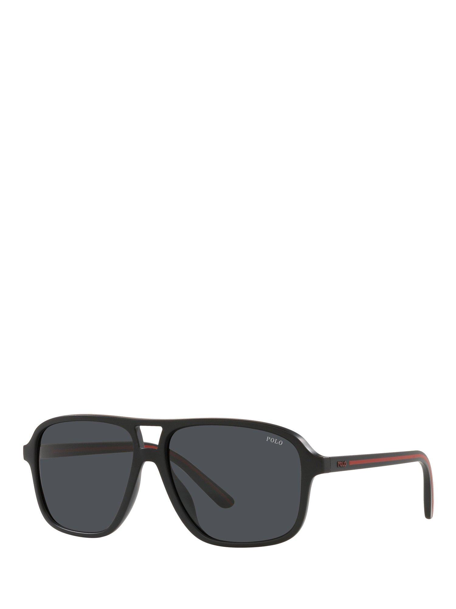Ralph Lauren PH4177U Men's Rectangular Sunglasses, Black