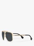 Versace VE2242 Men's Rectangular Sunglasses, Gold/Grey