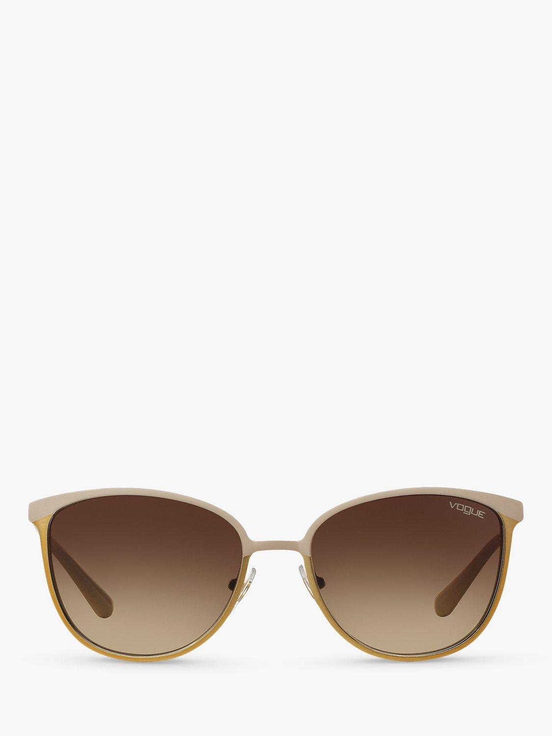 Product image 3 of 11, which shows Vogue VO4002S Women's Oval Sunglasses, Brushed Gold/Brown Gradient