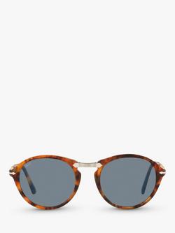 Persol PO3274S Unisex Oval Sunglasses, Havana/Blue - view 2, Havana/Blue