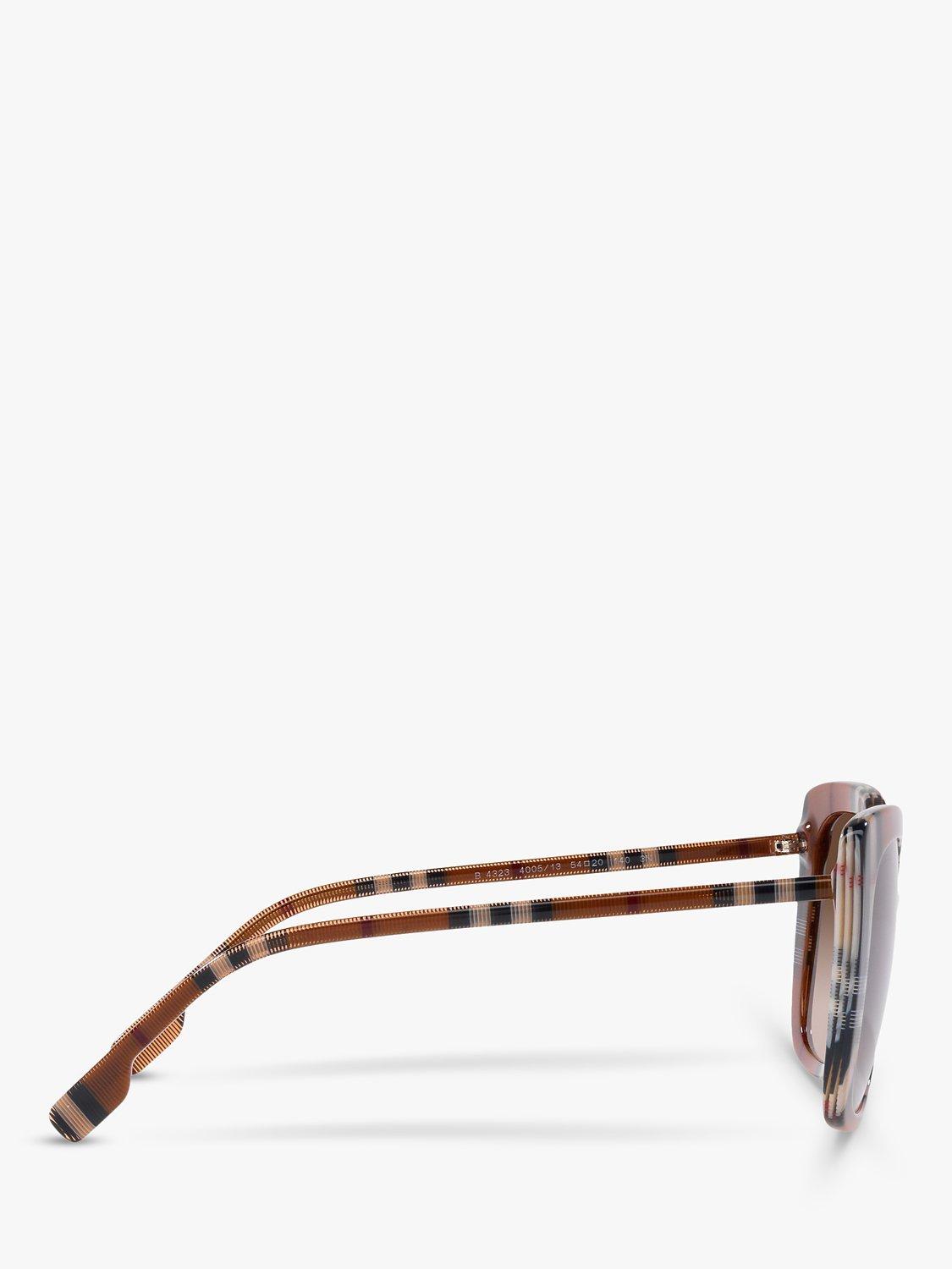 Product image 10 of 11, which shows Burberry BE4323 Women's Caroll Square Sunglasses, Check Brown/Brown Gradient