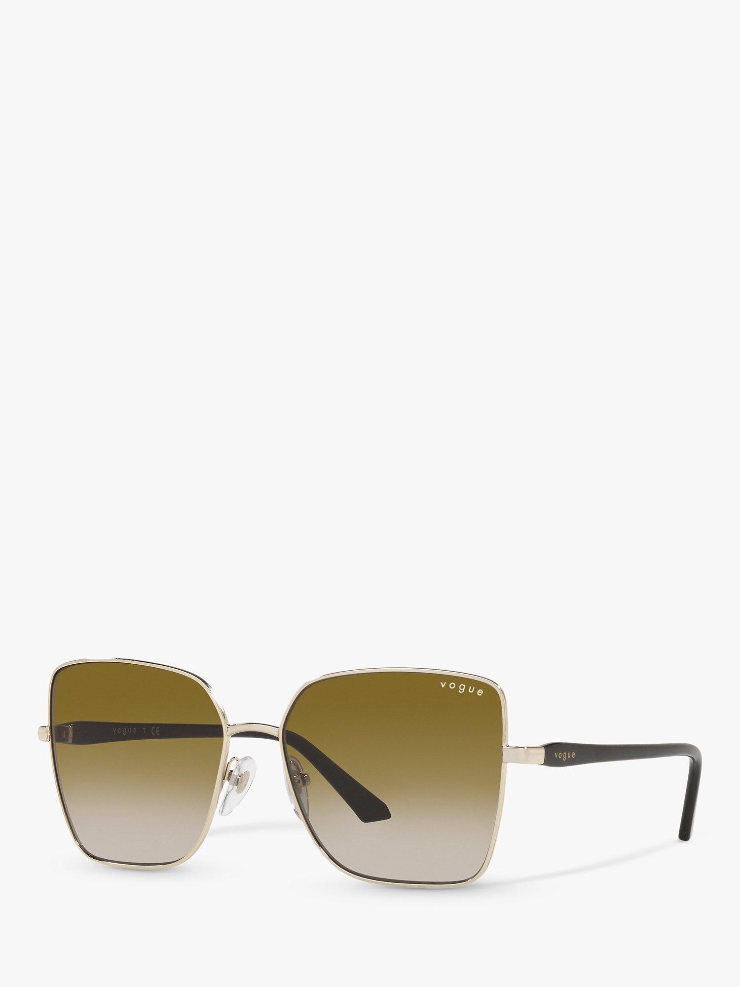 Product image 1 of 11, which shows Vogue VO4199S Women's Butterfly Sunglasses, Pale Gold/Brown Gradient