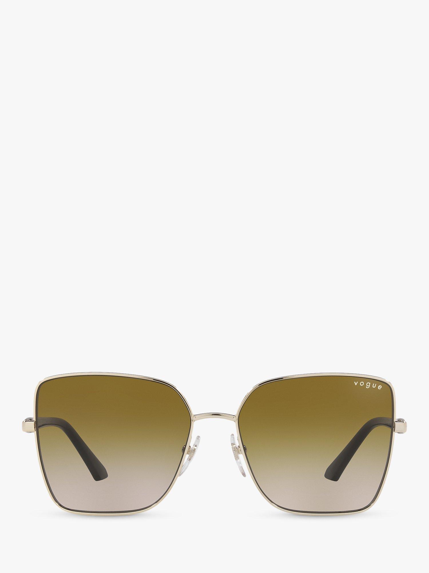 Product image 3 of 11, which shows Vogue VO4199S Women's Butterfly Sunglasses, Pale Gold/Brown Gradient