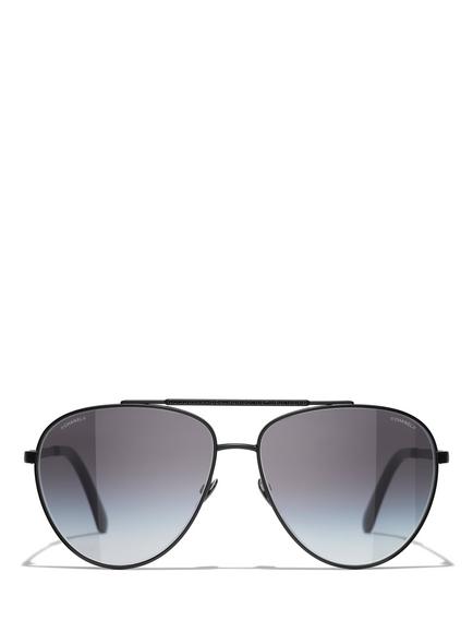 CHANEL Pilot Sunglasses CH4279B Matte Black/Blue Gradient, Matte Black/Blue Gradient