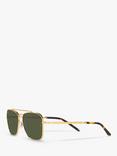 Ray-Ban RB3636 Unisex New Caravan Square Sunglasses, Legend Gold/Green