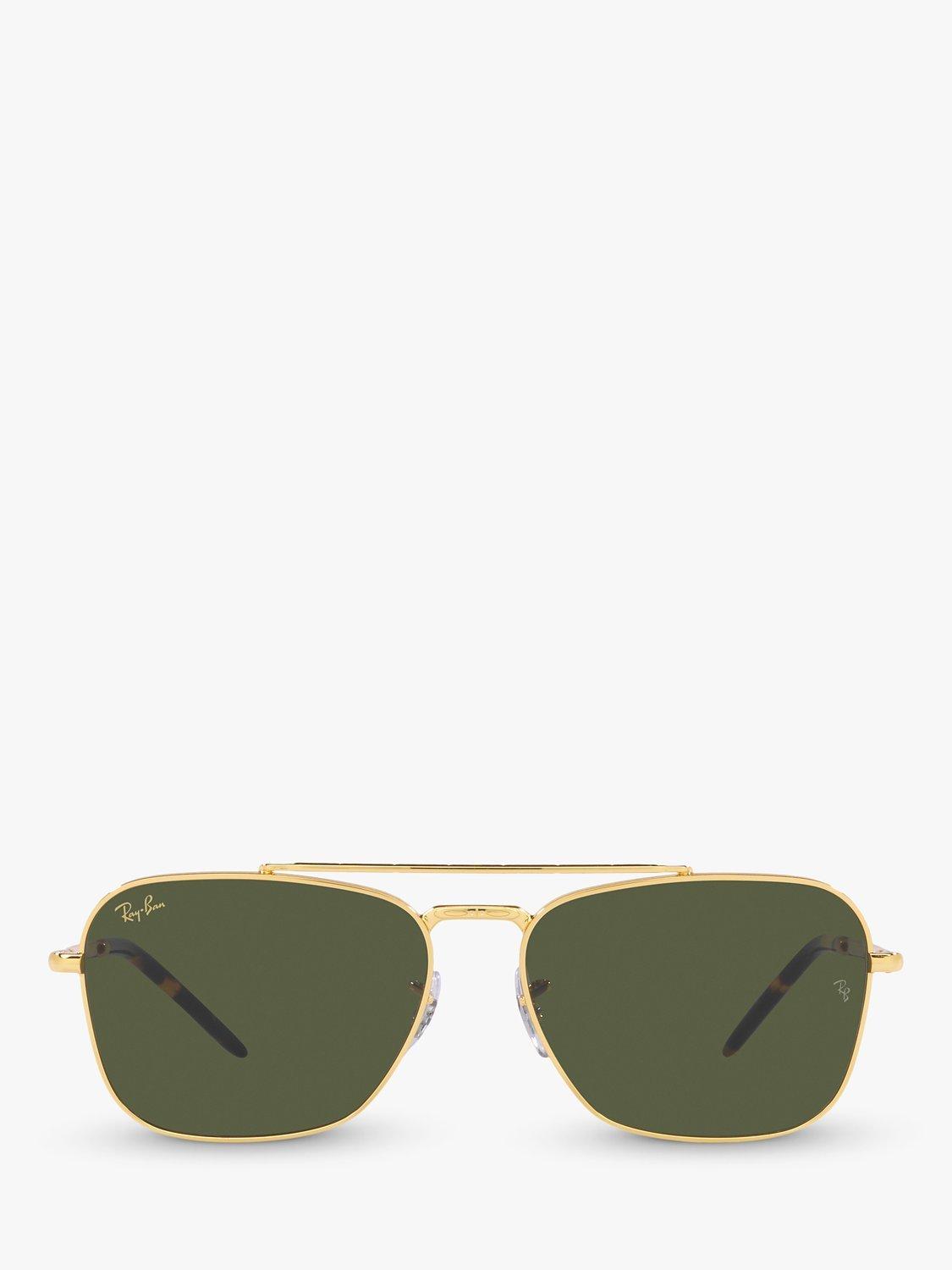 Product image 3 of 11, which shows Ray-Ban RB3636 Unisex New Caravan Square Sunglasses, Legend Gold/Green