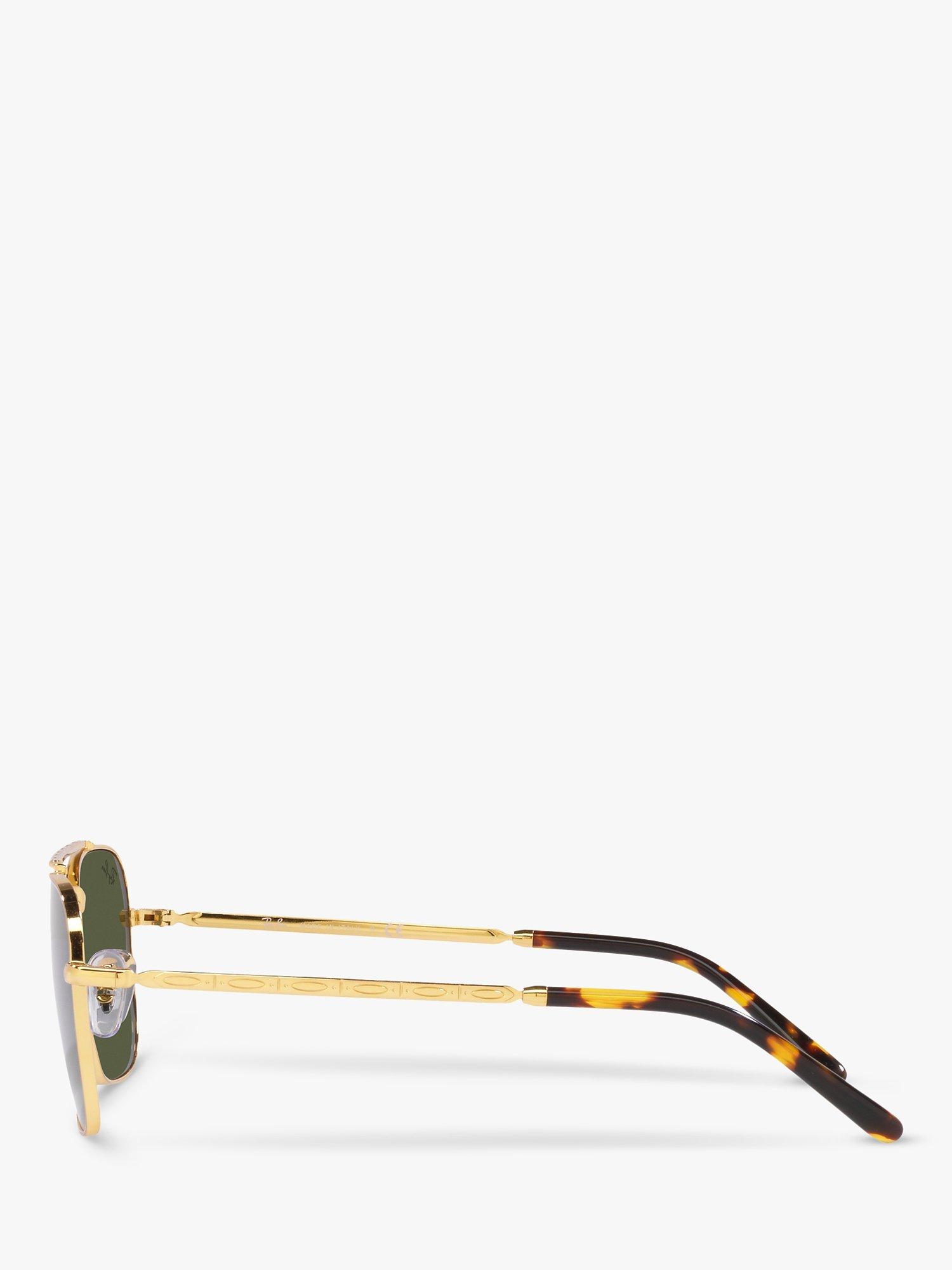 Product image 4 of 11, which shows Ray-Ban RB3636 Unisex New Caravan Square Sunglasses, Legend Gold/Green