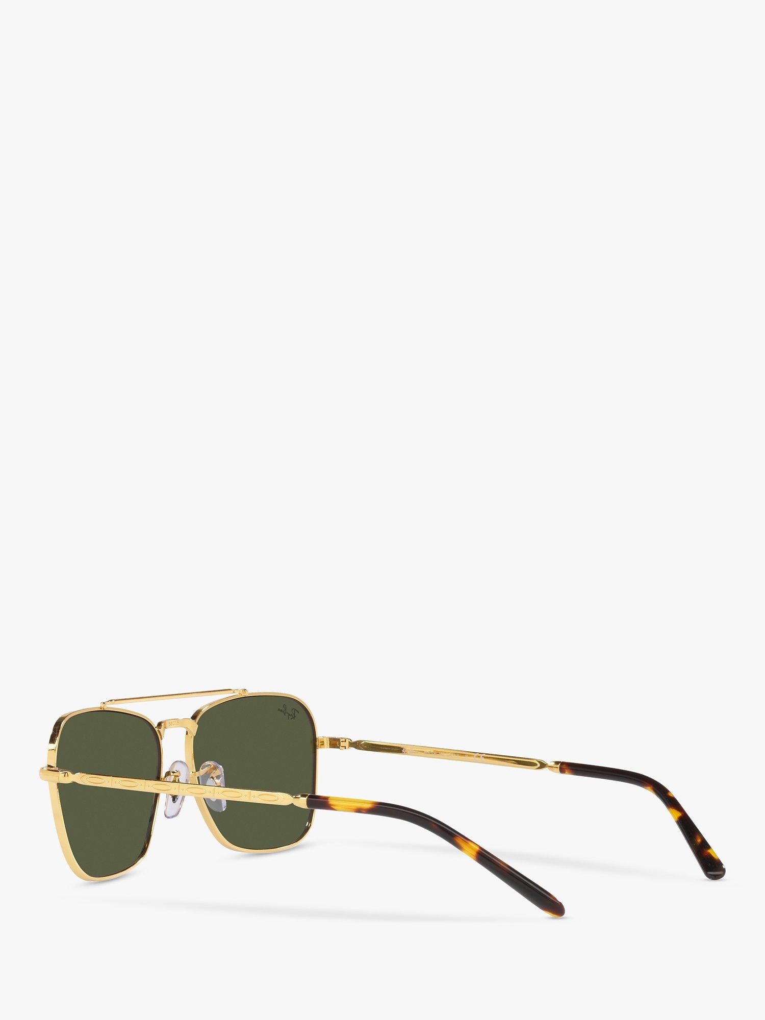 Product image 5 of 11, which shows Ray-Ban RB3636 Unisex New Caravan Square Sunglasses, Legend Gold/Green