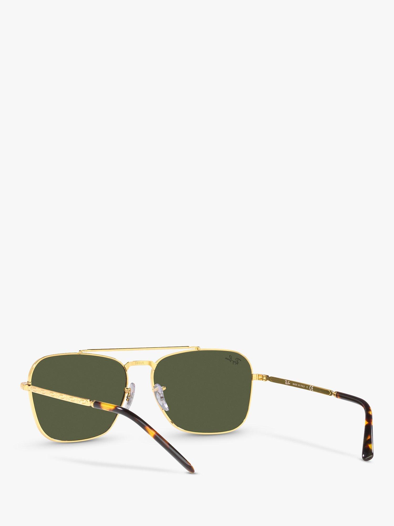 Product image 6 of 11, which shows Ray-Ban RB3636 Unisex New Caravan Square Sunglasses, Legend Gold/Green