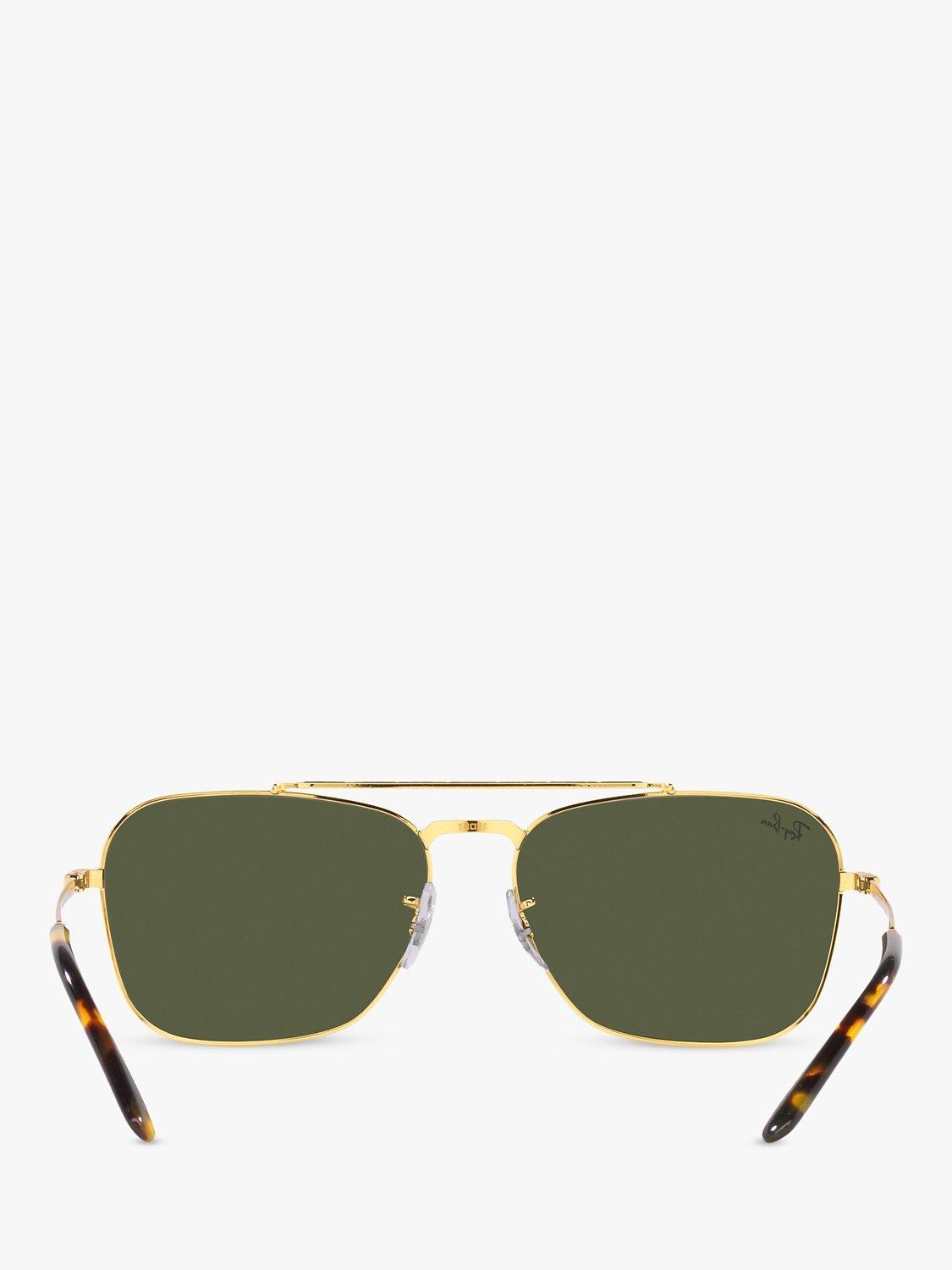 Product image 7 of 11, which shows Ray-Ban RB3636 Unisex New Caravan Square Sunglasses, Legend Gold/Green