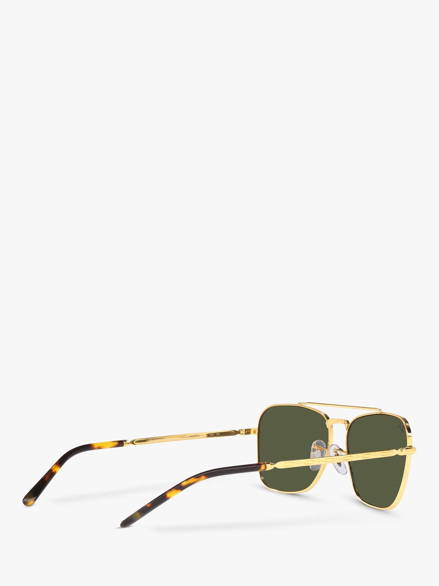 Product image 9 of 11, which shows Ray-Ban RB3636 Unisex New Caravan Square Sunglasses, Legend Gold/Green