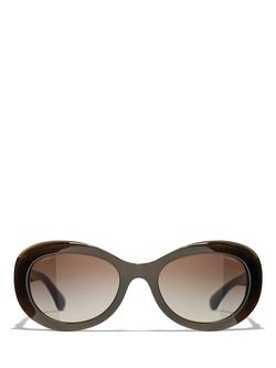 CHANEL Oval Sunglasses CH5469B Iridescent Brown/Brown Gradient, Iridescent Brown/Brown Gradient