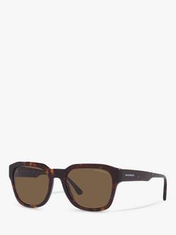 Emporio Armani EA4175 Men's Square Sunglasses, Shiny Havana/Brown, Shiny Havana/Brown