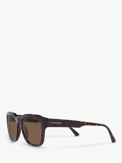Emporio Armani EA4175 Men's Square Sunglasses, Shiny Havana/Brown - view 2, Shiny Havana/Brown