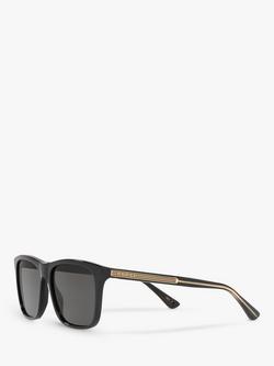 Gucci GG0381SN Men's Rectangular Sunglasses - view 2, Black/Grey