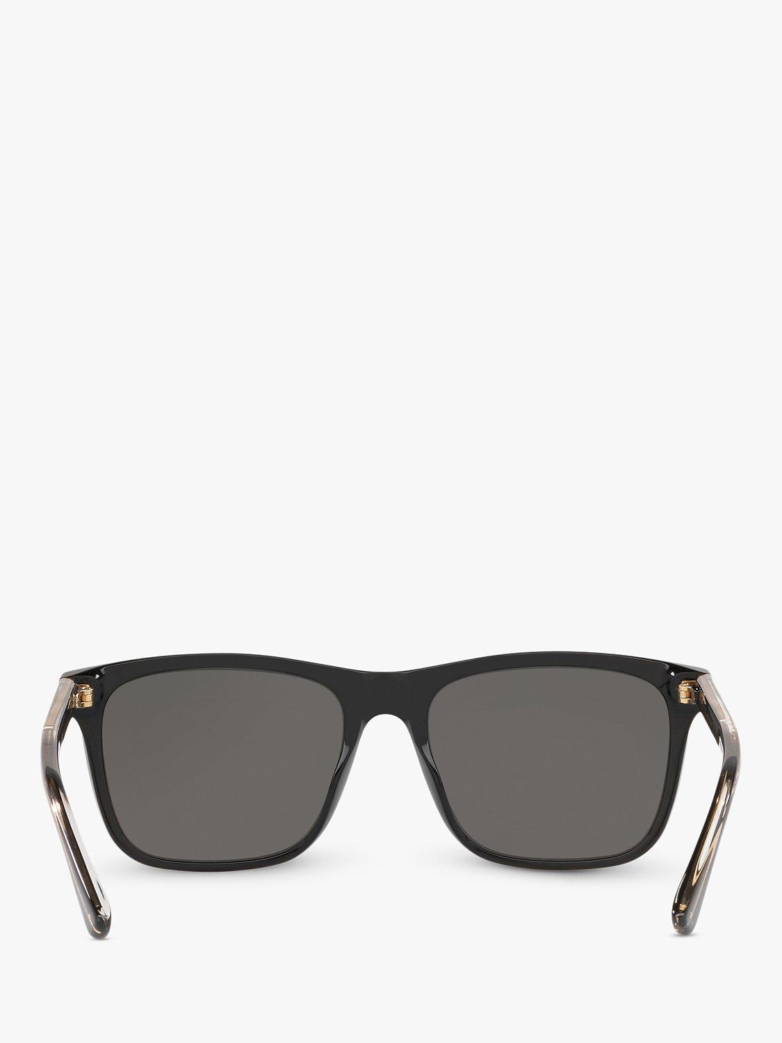 Gucci GG0381SN Men's Rectangular Sunglasses, Black/Grey