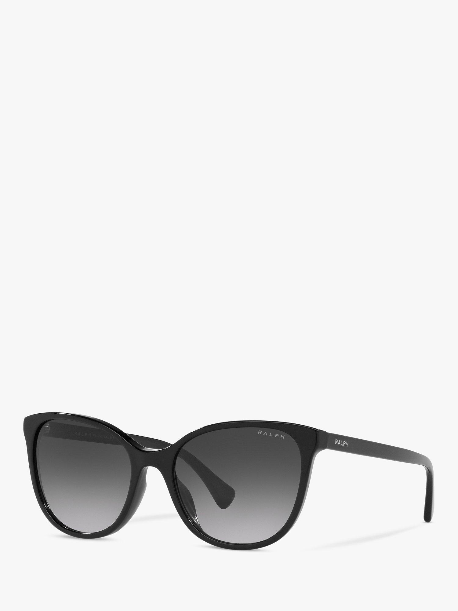 Ralph RA5282U Women's Cat's Eye Sunglasses, Shiny Black/Grey Gradient