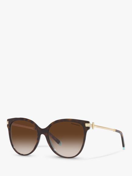 Tiffany & Co TF4193B Women's Oval Sunglasses, Havana/Brown Gradient, Havana/Brown Gradient