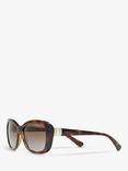 Vogue VO2943SB Women's Polarised Butterfly Sunglasses, Dark Tortoise/Brown Gradient