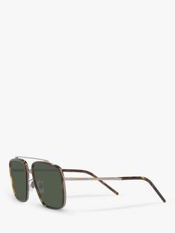 Dolce & Gabbana DG2220 Men's Polarised Square Sunglasses, Bronze/Green - view 2, Bronze/Green