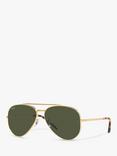 Ray-Ban RB3625 Unisex Aviator Sunglasses, Legend Gold/Green