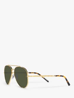 Ray-Ban RB3625 Unisex Aviator Sunglasses, Legend Gold/Green - view 2, Legend Gold/Green
